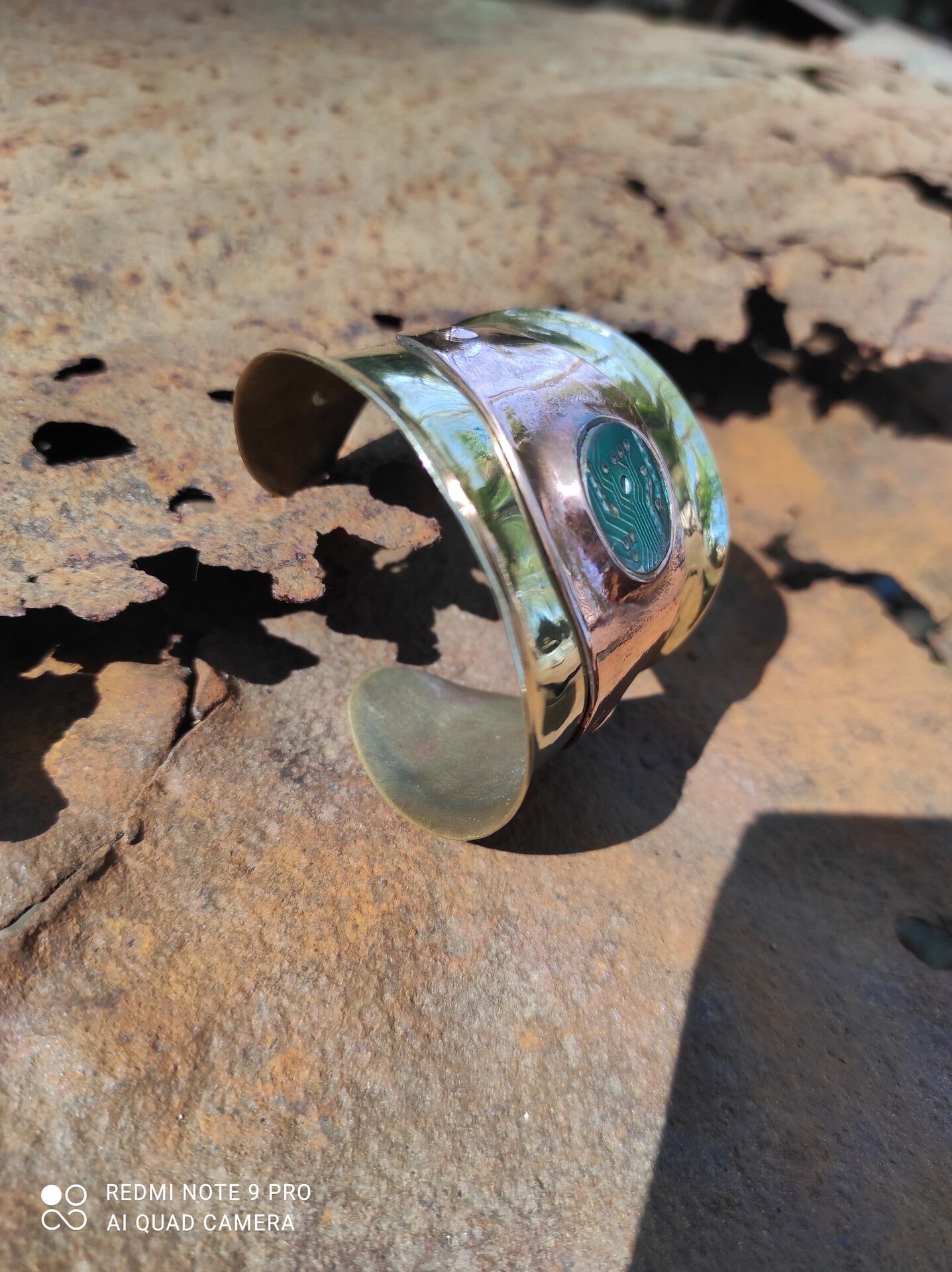 Bracelet laiton cuivre et circuit imprimé style antique — 3