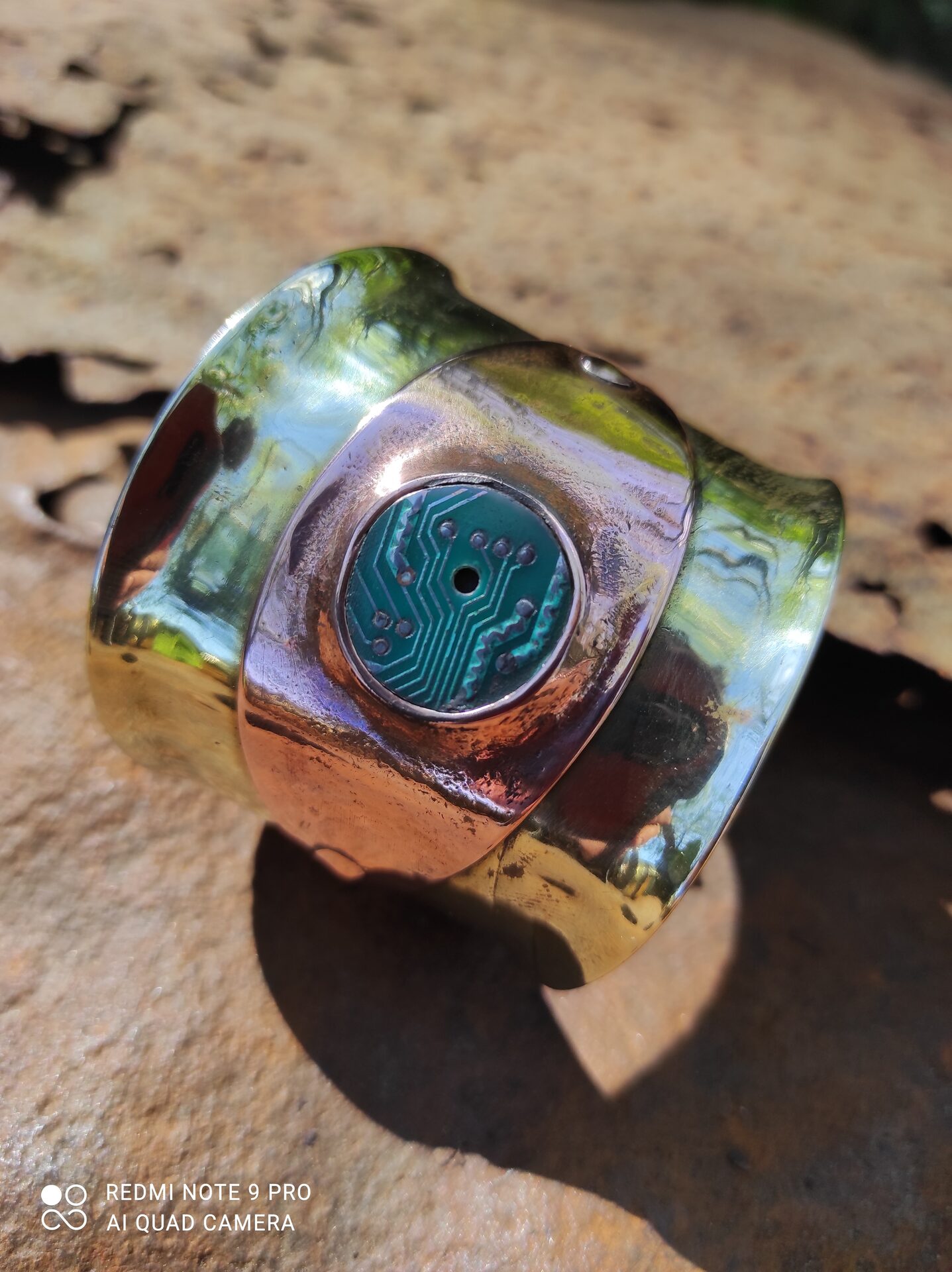 Bracelet laiton cuivre et circuit imprimé style antique — 2